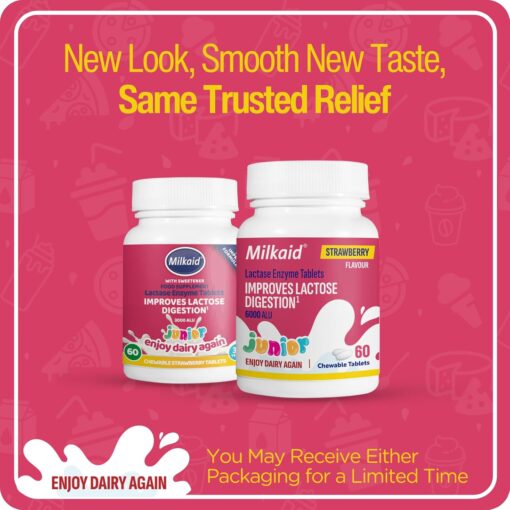 Milkaid Junior | Lactase Enzyme Tablets 60s | For Kids Aged 3+ - Image 3